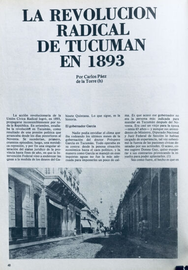 La revolución radical en Tucumán en 1893