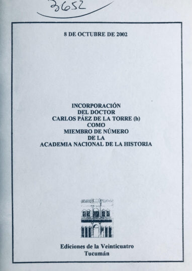 Incorporación del Dr Carlos Páez de la Torre como Miembro de la Academia Nacional de la Historia