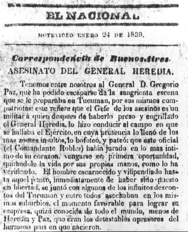 El asesinato de Heredia