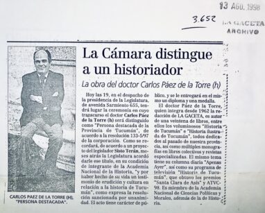 La Cámara distingue a un historiador