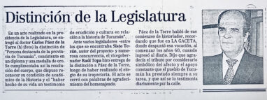 Distinción de la Legislatura