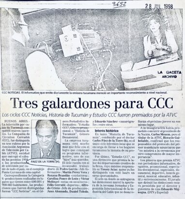 Tres galardones para CCC