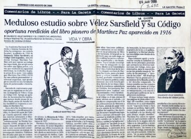 Meduloso estudio sobre Vélez Sarfield y su Código