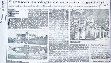 Suntuosa antología de estancias argentinas