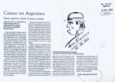 Caruso en Argentina, buen aporte sobre el gran artista