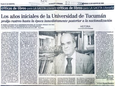 Los años iniciales de la Universidad de Tucumán