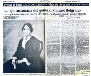 La hija tucumana del general Manuel Belgrano