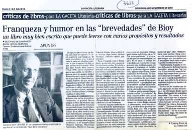 Franqueza y humor en las “brevedades” de Bioy