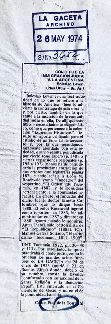 Cómo fue la inmigración judía a la Argentina, de Boleslao Lewin