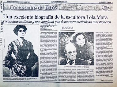 Una excelente biografía de la escultora Lola Mora