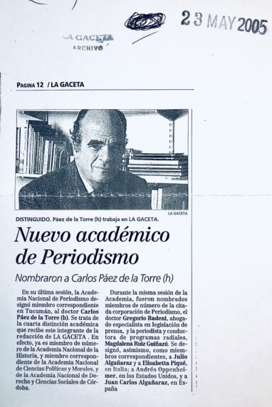 Nuevo académico de Periodismo