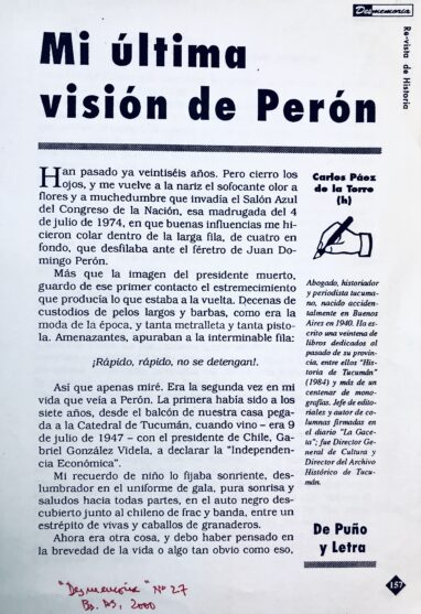 Mi última visión de Perón