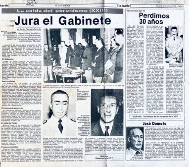 La caída del peronismo (XXIII): Jura el Gabinete