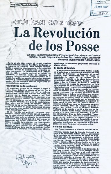 La Revolución de los Posse. Ataque al Cabildo en 1856.