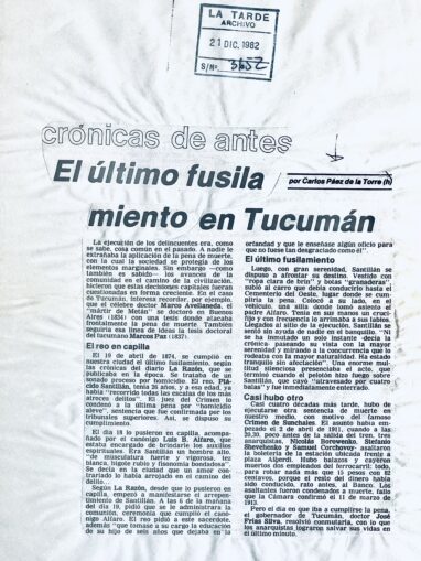 El último fusilamiento en Tucumán