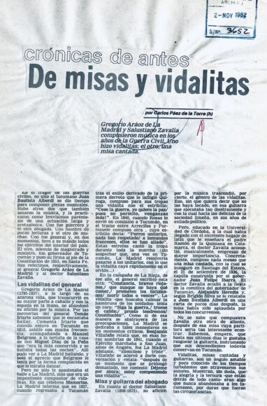 De misas y vidalitas. Música en los años de la guerra civil.