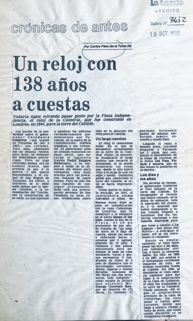 Un reloj con 138 años a cuentas