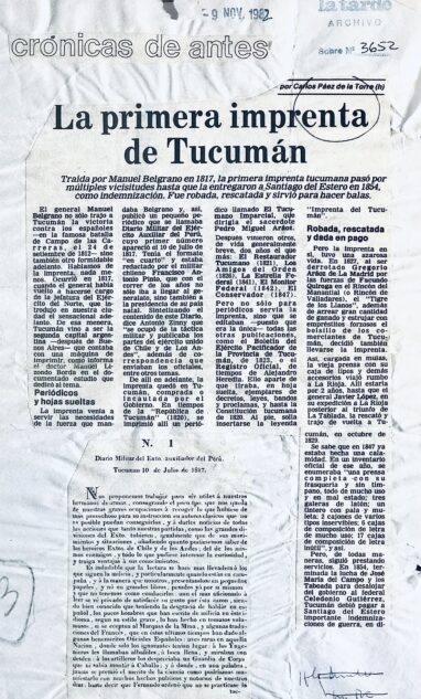 La primera imprenta de Tucumán