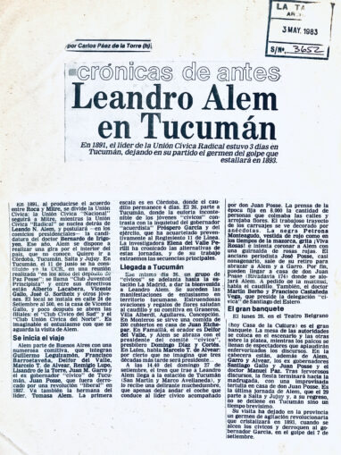 Leandro Alem en Tucumán