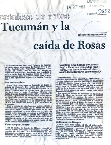 Tucumán y la caída de Rosas