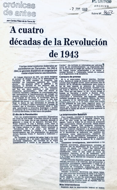 A cuatro décadas de la Revolución de 1943