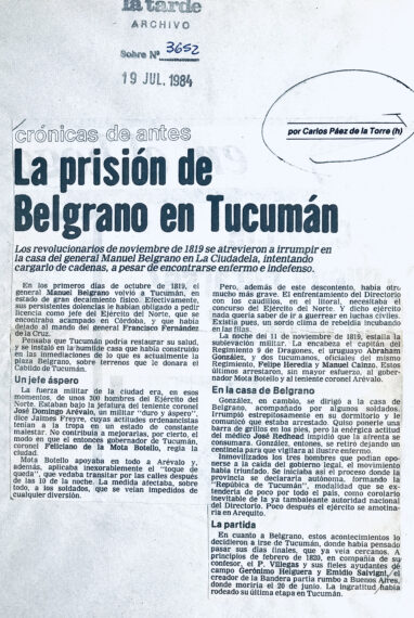 La prisión de Belgrano en Tucumán