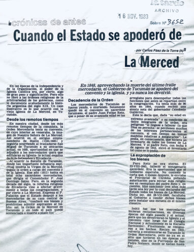 Cuando el Estado se apoderó de La Merced