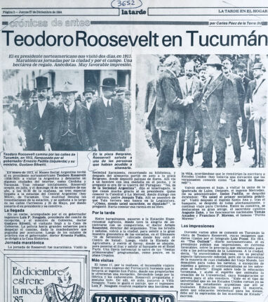 Teodoro Roosevelt en Tucumán