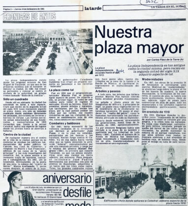 Nuestra plaza mayor – La plaza Independencia