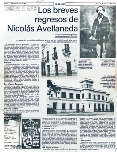 Los breves regresos de Nicolás Avellaneda