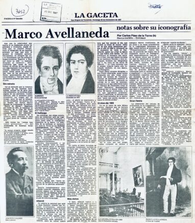 Marco Avellaneda, notas sobre su iconografía