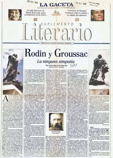 Rodin y Groussac. La ninguna simpatía.