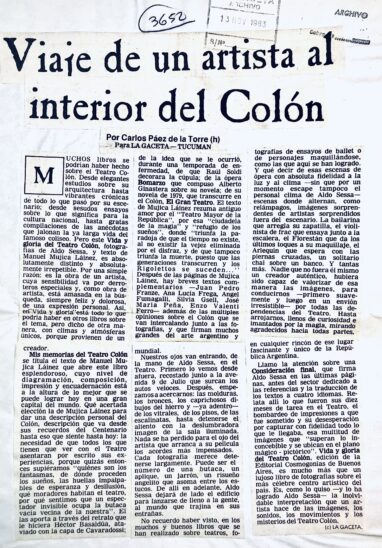 Viaje de un artista al interior del Colón