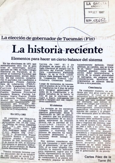 La elección de gobernador en Tucumán (Fin): La historia reciente