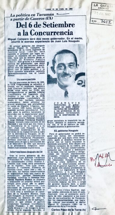 La política en Tucumán después de Caseros: IX – El 6 de Setiembre a la Concurrencia