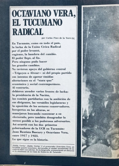 Octaviano Vera, el tucumano radical