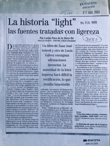 La historia “light” las fuentes tratadas con ligereza