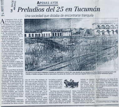 Preludios del 25 en Tucumán en 1810