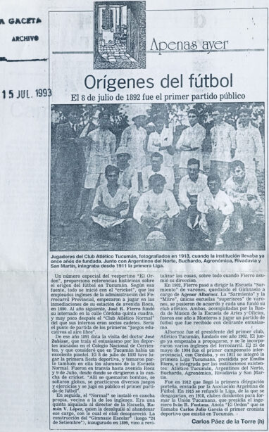 Orígenes del fútbol, 8 de julio de 1892