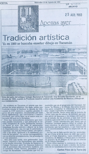 Tradición artística. Enseñar dibujo en Tucumán