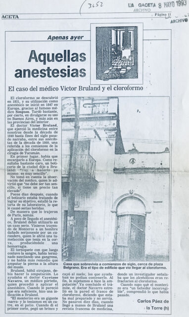 Aquellas anestesias. El médico Víctor Bruland y el cloroformo