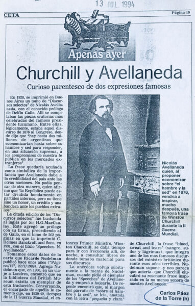 Churchill y Avellaneda. Curioso parentesco