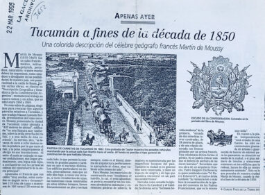 Tucumán a fines de la década de 1950, colorida descripción de Martín de Moussy