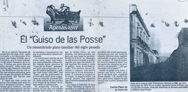 El “Guiso de las Posse”, Plato familiar del siglo pasado