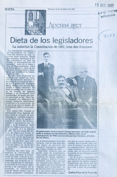 Dieta de los legisladores