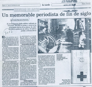 Un memorable periodista de fin de siglo. El jóven Patricio Gallo