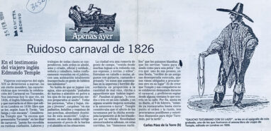 Ruidoso carnaval de 1826. Testimonio del viajero inglés Edmundo Temple