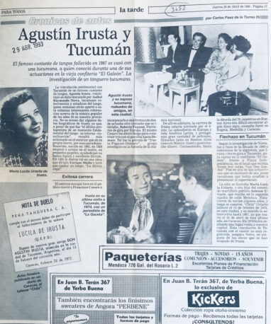 Agustín Irusta y Tucumán