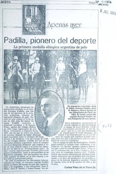 Padilla, pionero del deporte