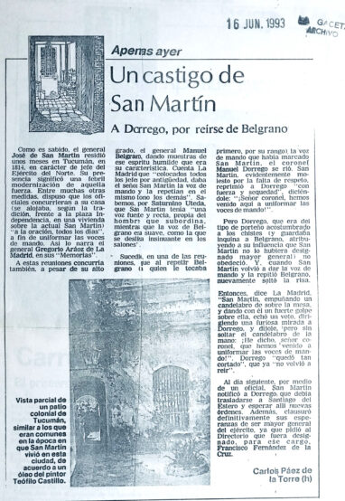 Un castigo de San Martín